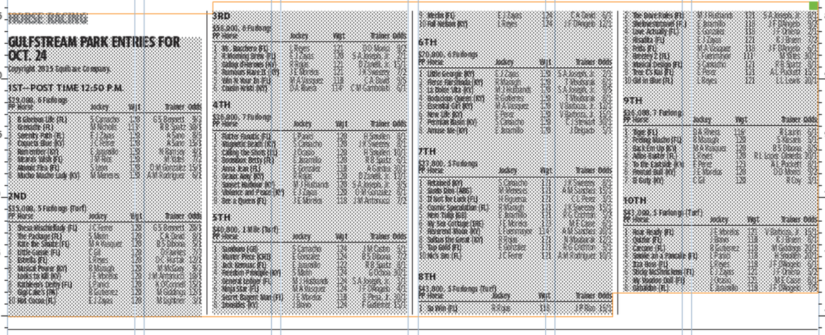 Gulfstream Park entries - Oct. 24. 2025 - 10 races