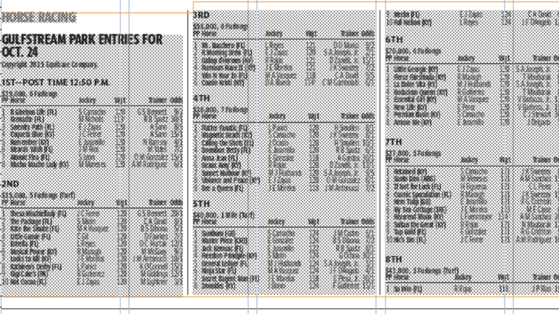 Gulfstream Park entries for Friday, Oct. 24, 2025 (10 races)