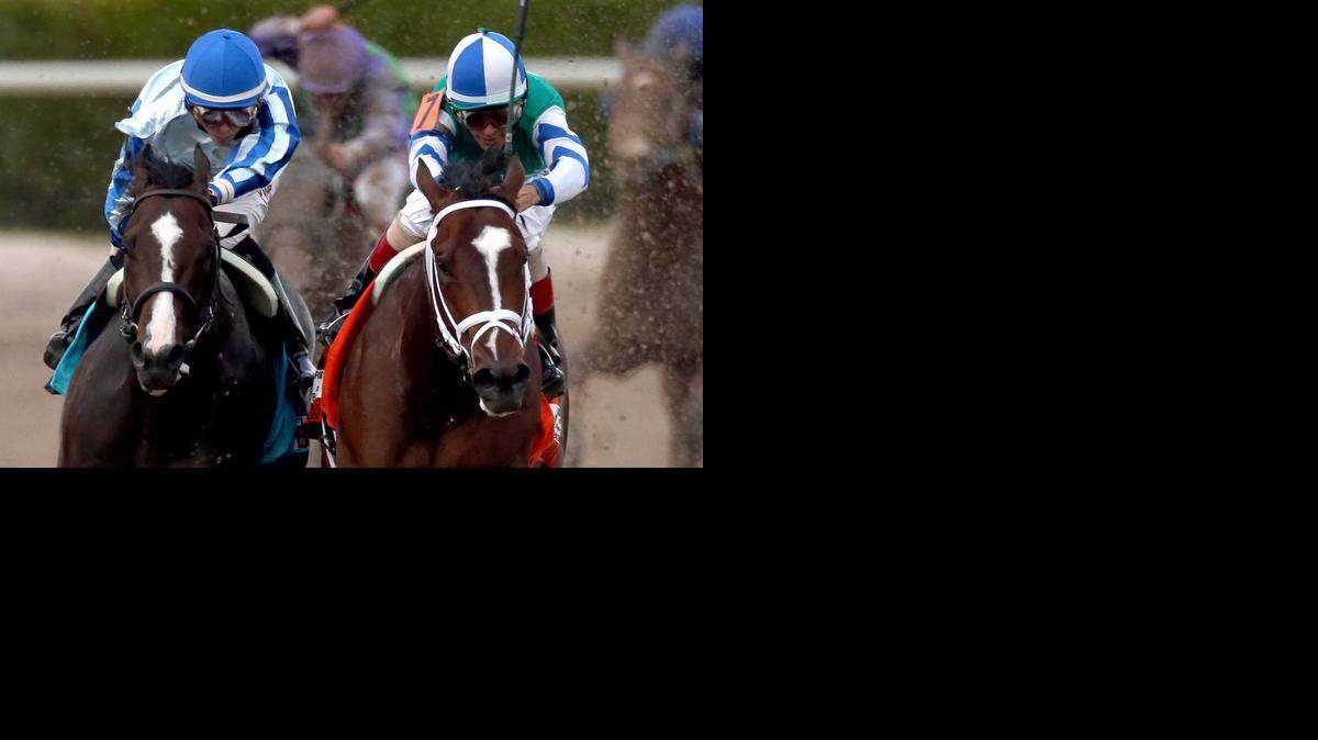 Close quarters:  Jose Ortiz, left, said Upstart was bumped by Materiality and John Velazquez, but there was no review.