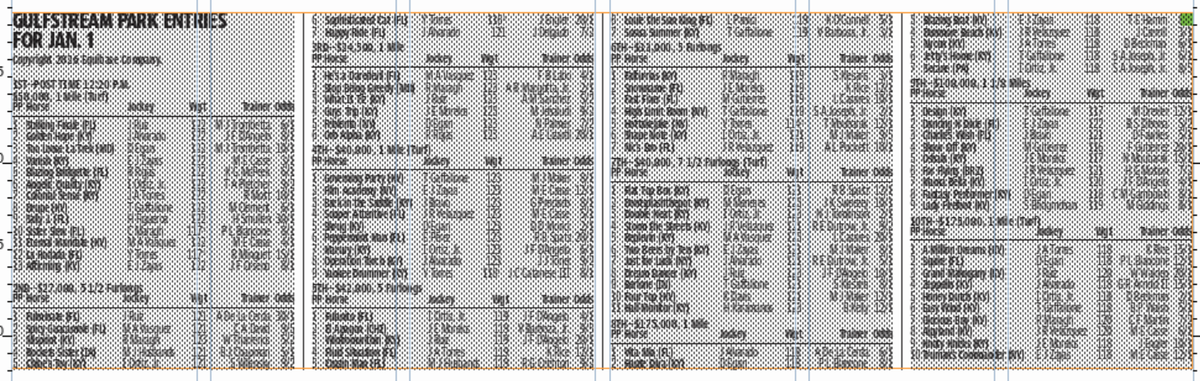 Gulfstream Park entries for Jan. 1, 2026 (10 races).