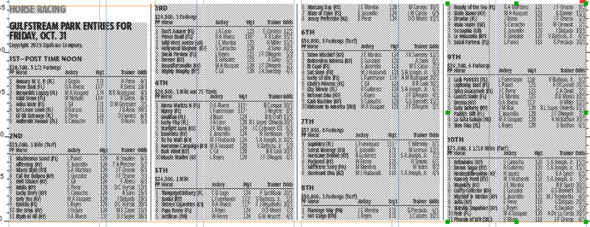 Gulfstream Park entries for Friday, Oct. 31, 2025 - 10 races.