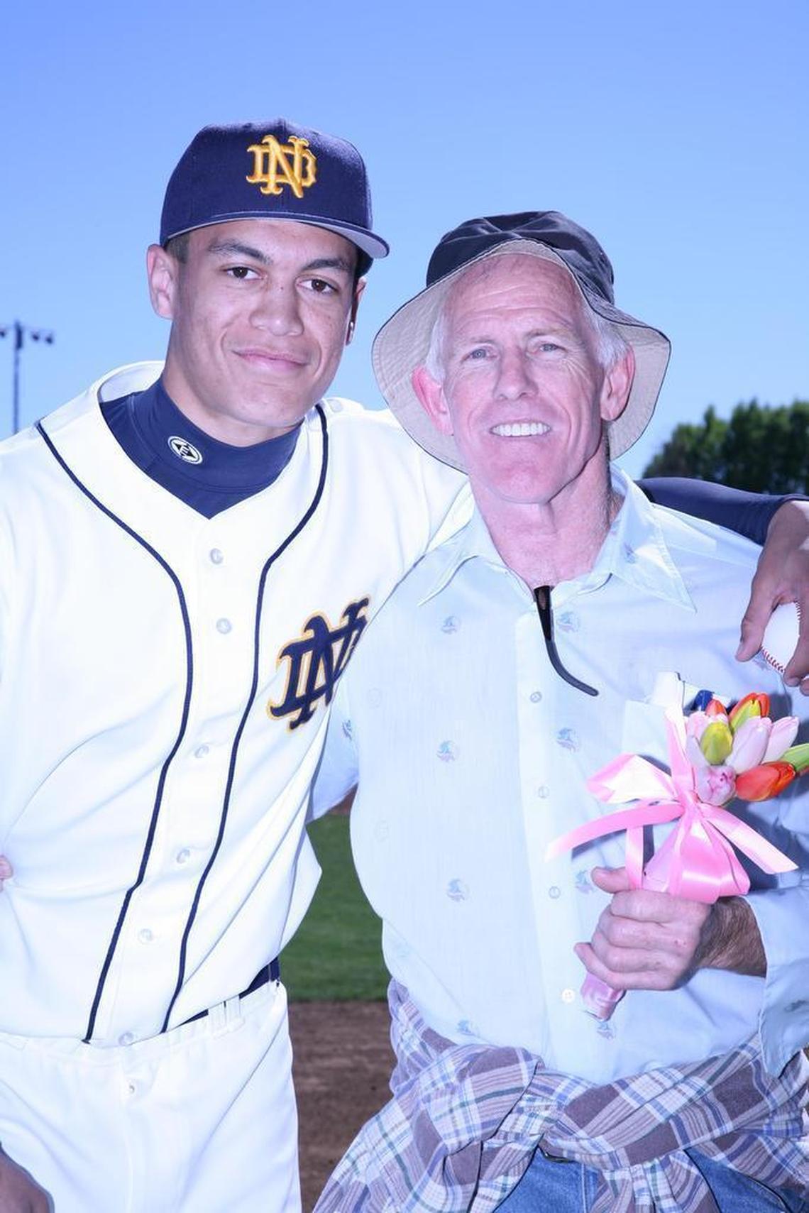 Giancarlo Stanton with his father Mike.