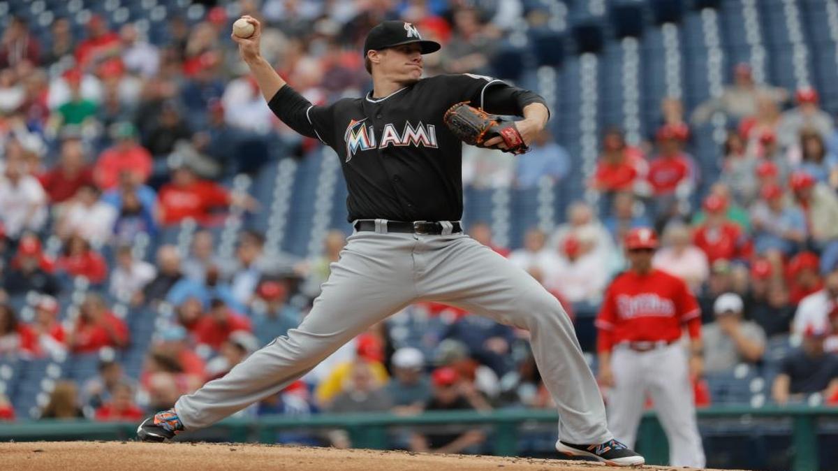 Miami Marlins' Tom Koehler in action during a baseball game against the Philadelphia Phillies, Wed., May 18, 2016, in Philadelphia.