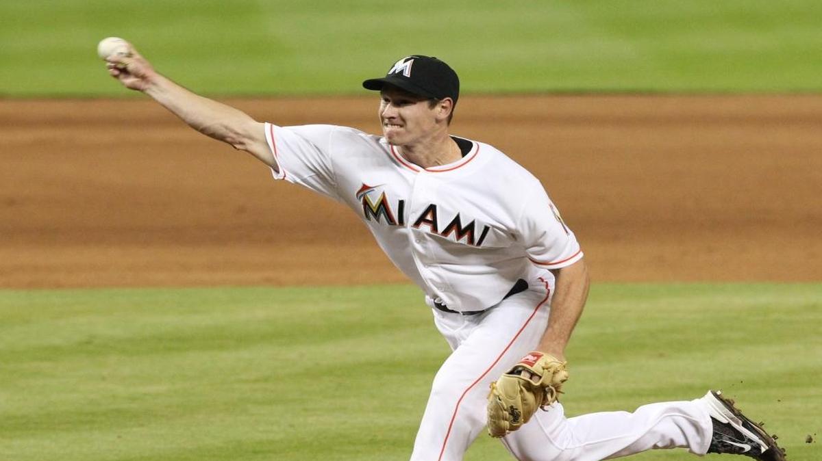 File photo: Brian Ellington, relief pitcher of the Miami Marlins, throws in the ninth inning of a baseball game against the New York Mets, on Monday, August 3, 2015 at Marlins Park in Miami.