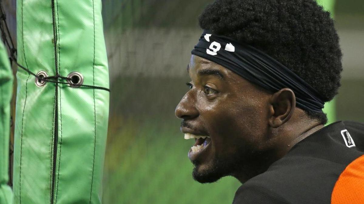 Miami Marlins second baseman Dee Gordon smiles before of the start of a baseball game against the Philadelphia Phillies at Marlins Park on Thursday, Aug.31, 2017 in Miami.