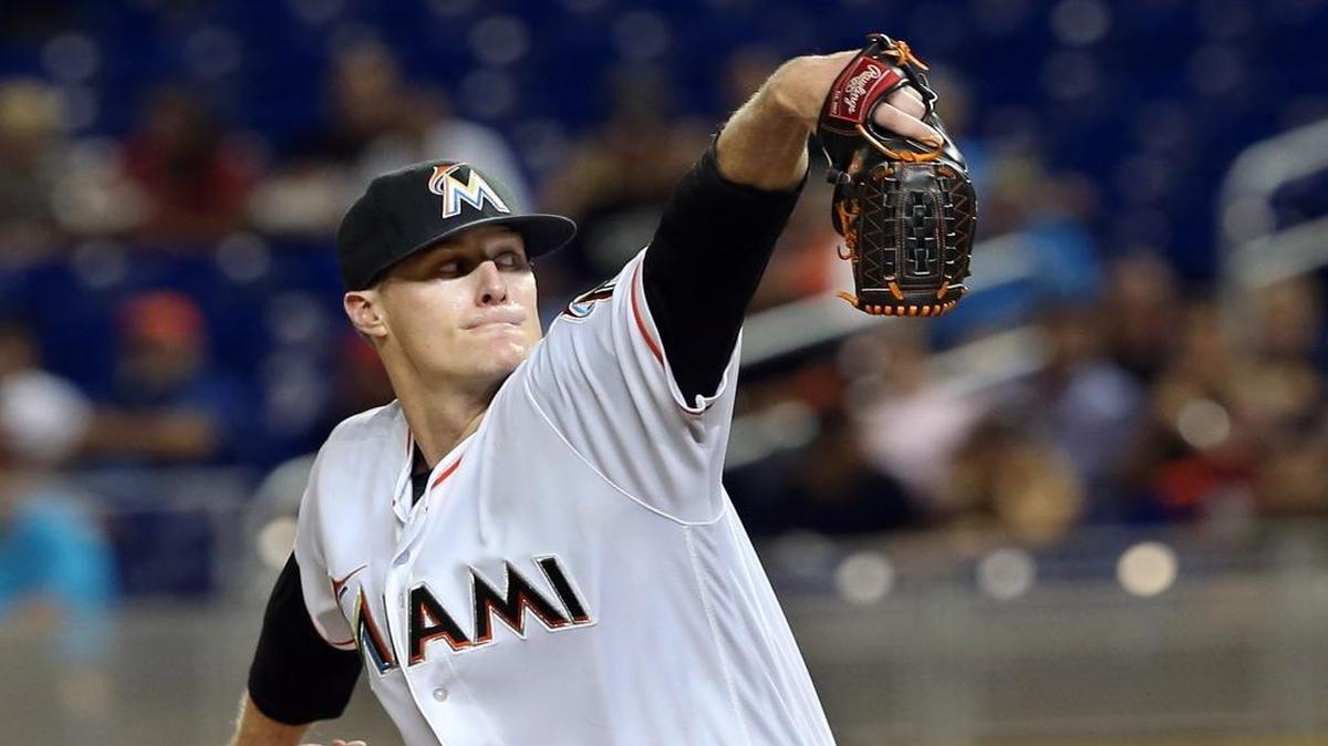 Miami Marlins' Tom Koehler pitches in the first inning of the Miami Marlins vs San Francisco Giants, game at Marlins Park in Little Havana in Miami on Tuesday, August 09, 2016.