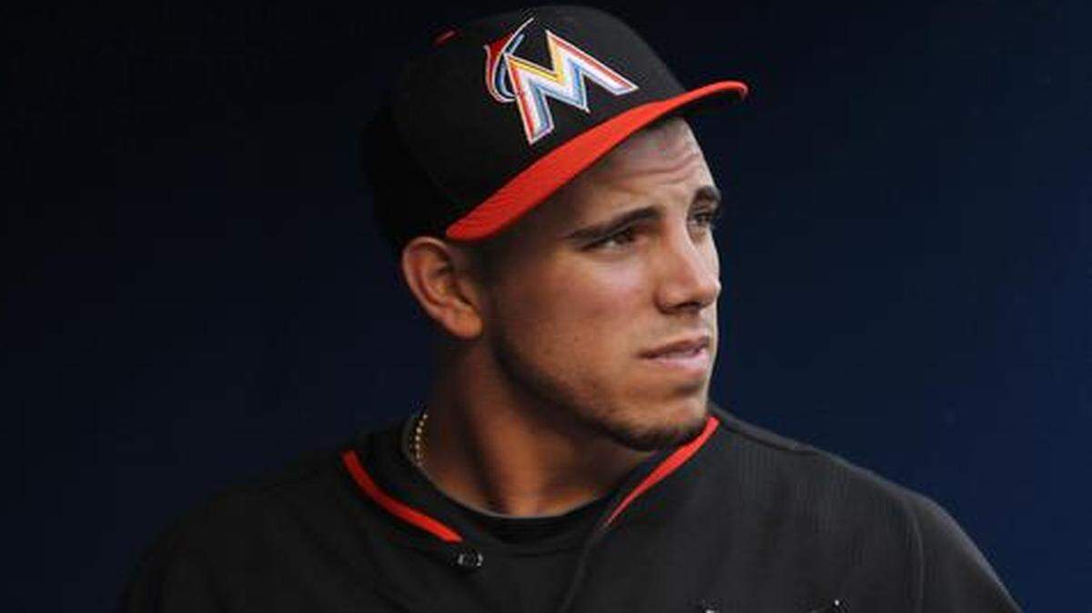 
Miami Marlins pitcher Jose Fernandez, shown April 4, 2014, made 25 “easy” throws from 30 feet while standing on flat ground Wednesday, Oct. 1, 2014. 
