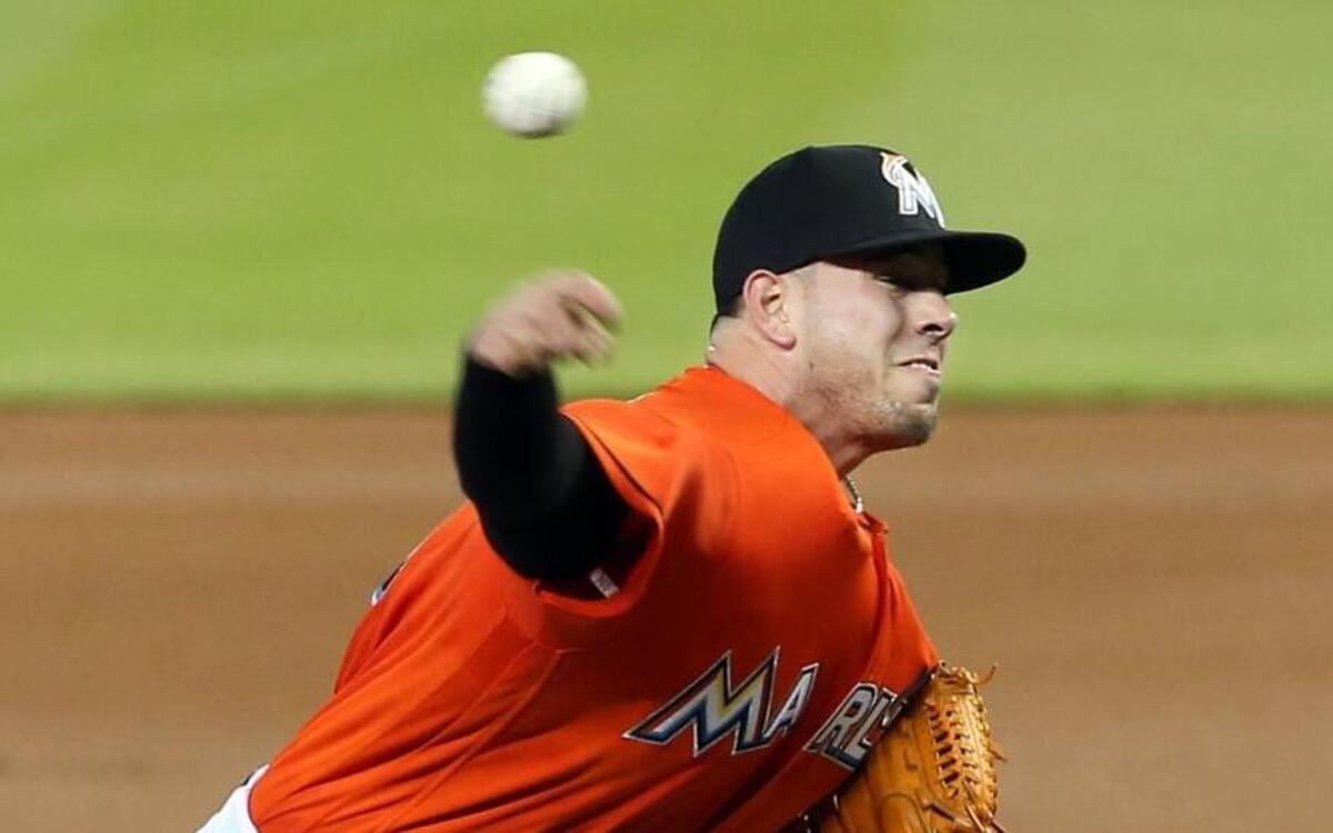 Miami Marlins pitcher Jose Fernandez throws in the second inning against the New York Mets Sun., June 5, 2016, at Marlins Park in the Little Havana area of Miami.