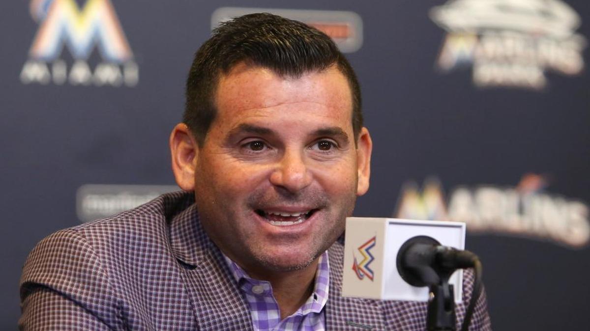 Miami Marlins president David Samson talks during end-of-year press conference at Marlins Park on Wed., Oct. 5, 2016 in Miami.