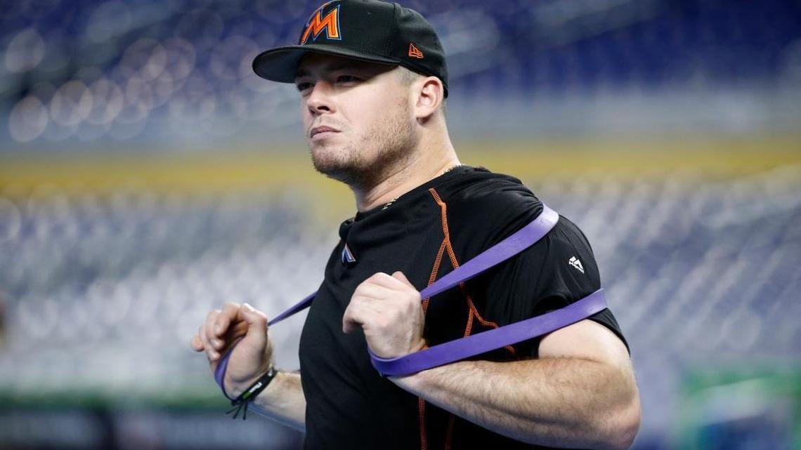 Miami Marlins' Justin Bour was placed on the 10-day disabled list.