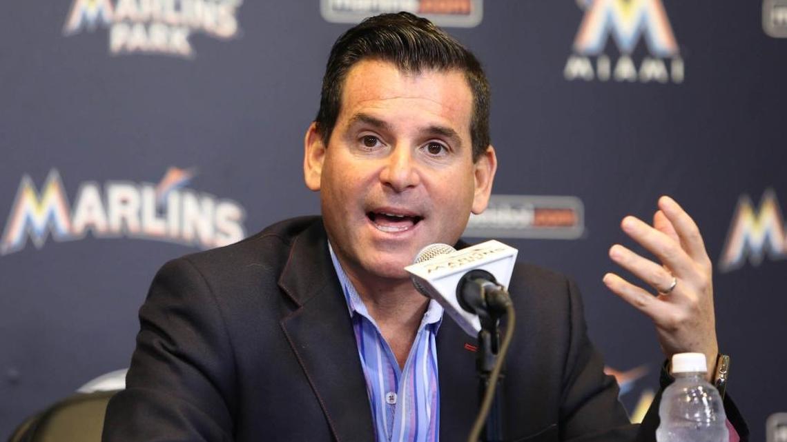 Miami Marlins president David Samson speaks to media on Tuesday, October 6, 2015 at Marlins Park.
