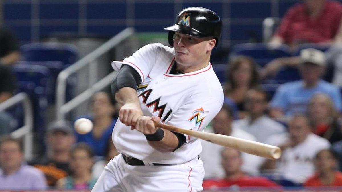 
 Since being called up when Christian Yelich went on the DL, Justin Bour, above, has gone 9 for 18.
