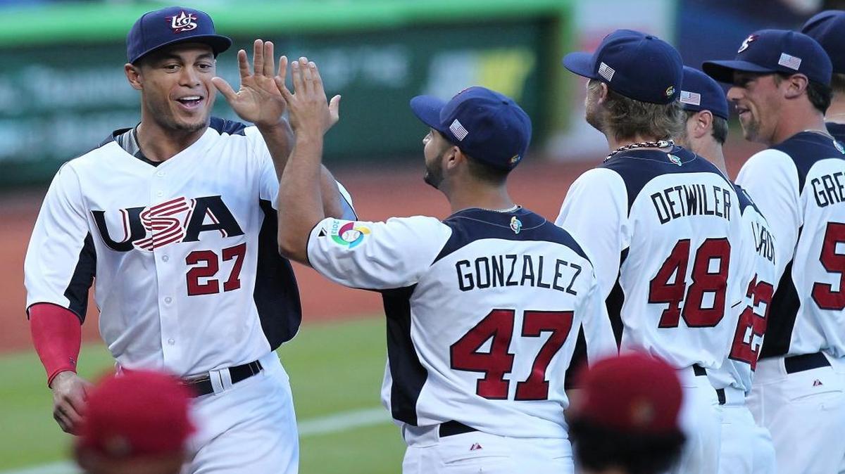 Miami Marlins slugger Giancarlo Stanton (27) announced he’ll play for Team USA in the World Baseball Classic.
