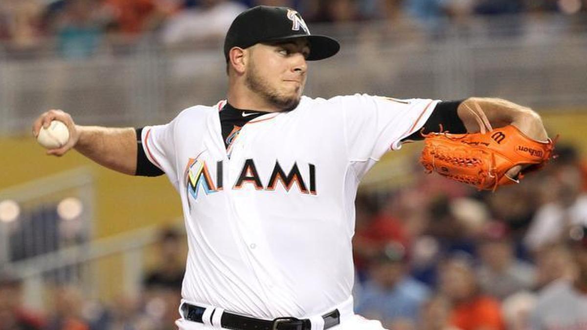 
Miami Marlins pitcher Jose Fernandez throws in the first inning against the Washington Nationals on Tuesday, July 28, 2015 at Marlins Park in Miami.


