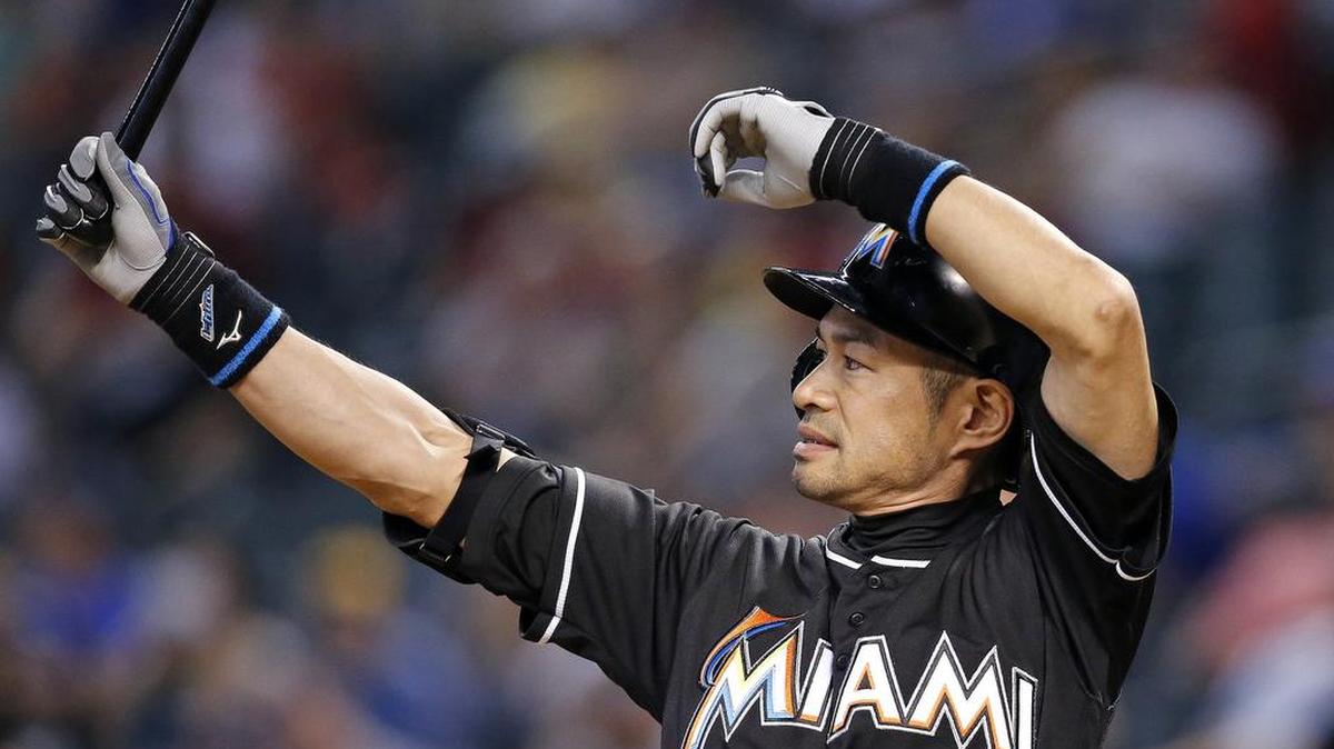 Ichiro Suzuki, shown batting earlier this season, came two hits closer to the 3,000 hit mark in the Marlins’ 9-3 win at Philadelphia on Thursday.