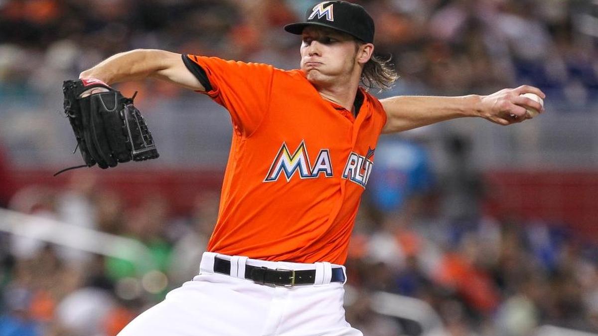 File photo: Miami Marlins starting pitcher Adam Conley (61) in the second inning as the Marlins host the Washington Nationals on Sunday, May 22, 2016.