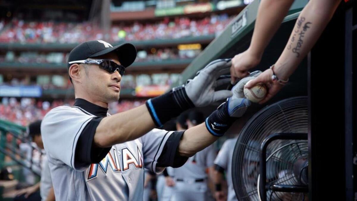 Ichiro Suzuki, signing autographs before Saturday night’s game in St. Louis, pulled within nine hits of the 3,000 mark.