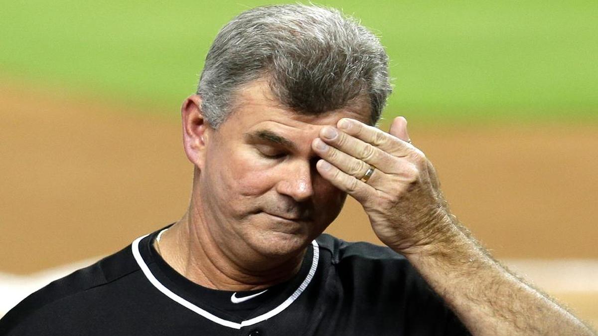 
“On paper, we were in first place — or real close to it — right now, in August,” Marlins manager Dan Jennings said of his last-place club.
