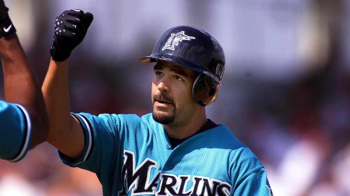 Mike Lowell hits a three-run homer during the 2001 Grapefruit League season against the Astros in Kissimmee.