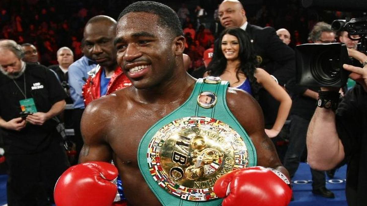 FROM THE ARCHIVES: Adrien Broner celebrates after beating Gavin Rees of Britain in their WBC lightweight title match in Atlantic City, N..J. on Saturday, Dec. 14, 2013 in San Antonio.