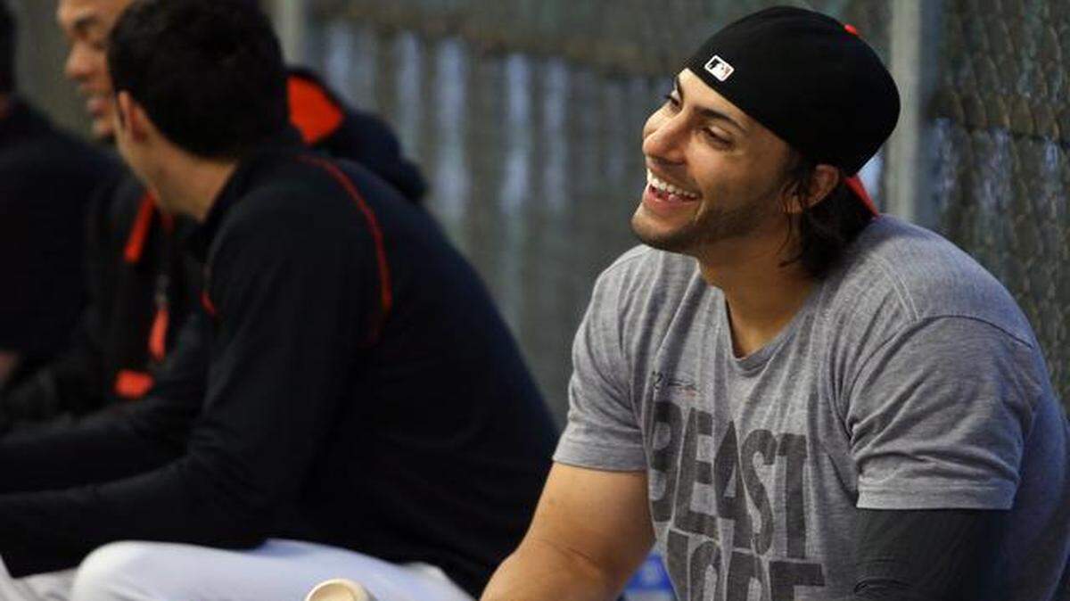 
Miami Marlins infielder Michael Morse is shown during spring workouts at Roger Dean Stadium on Friday, Feb. 27, 2015 in Jupiter, Fla. 
