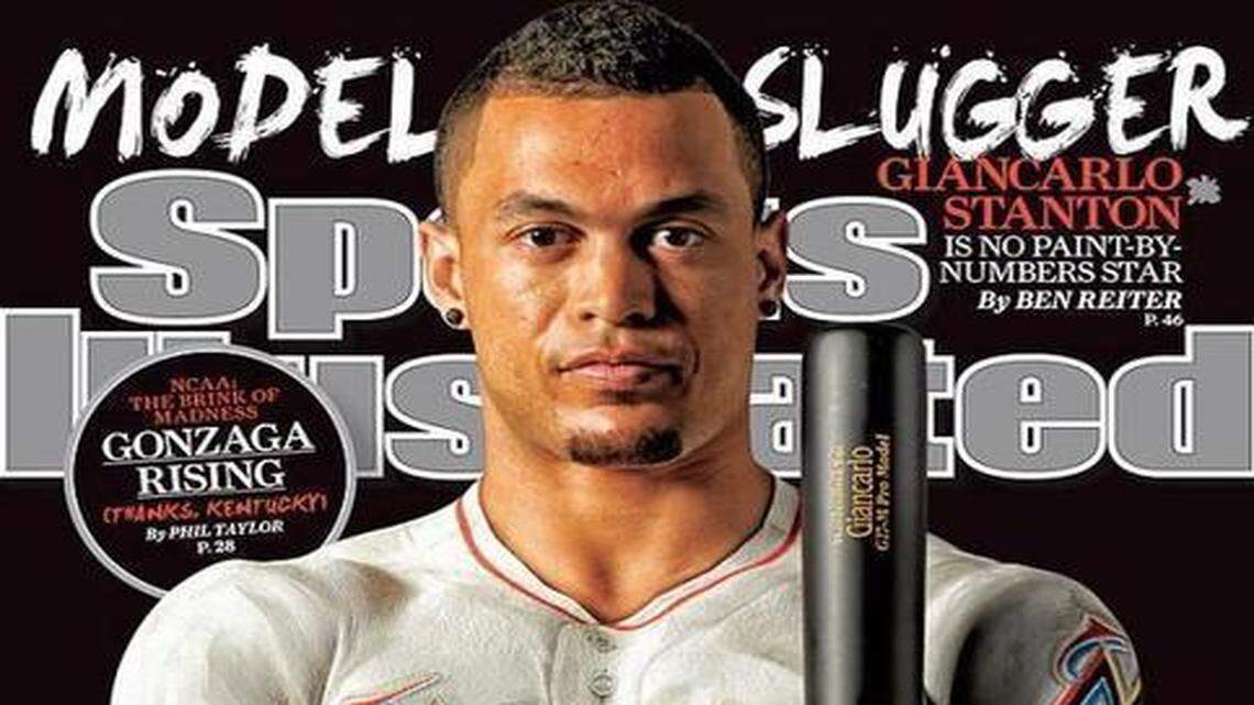 
Miami Marlins slugger Giancarlo Stanton poses for the latest Sports Illustrated cover.
