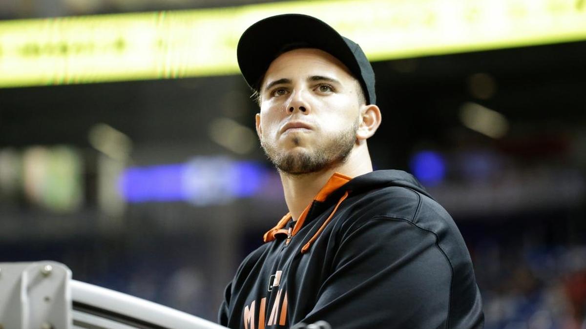 
Miami Marlins' Jose Fernandez looks out of the dugout during the ninth inning of a baseball game against the Milwaukee Brewers, Wednesday, Sept. 9, 2015, in Miami. The Marlins defeated the Brewers 5-2. 

