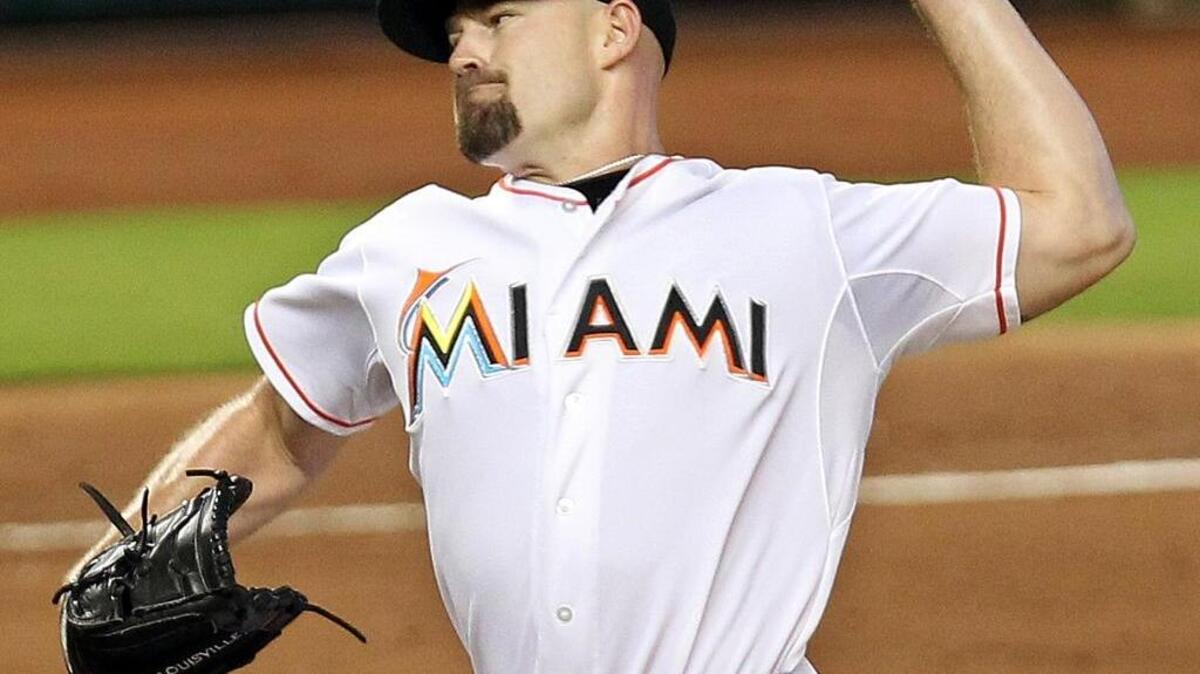 Miami Marlins’ Mike Dunn had to shave his goatee because of a new no-hair policy.