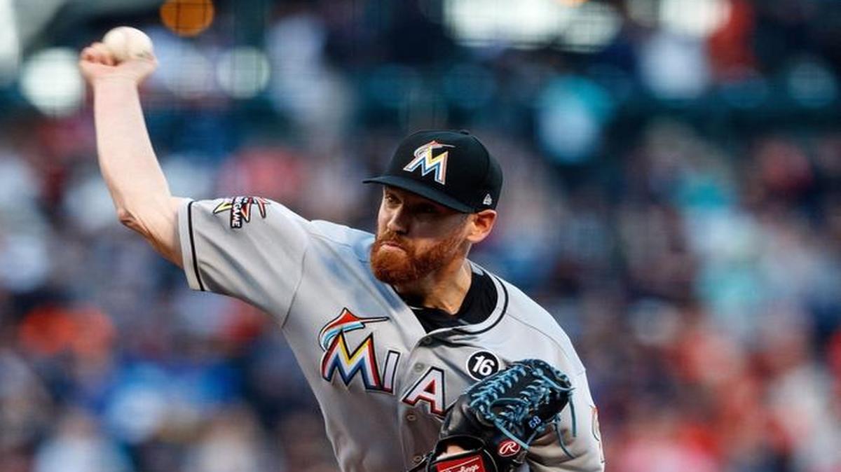 Miami Marlins pitcher Dan Straily (58) throws against the San Francisco Giants during the first inning at AT&T Park on July 7, 2017, in San Francisco, California.