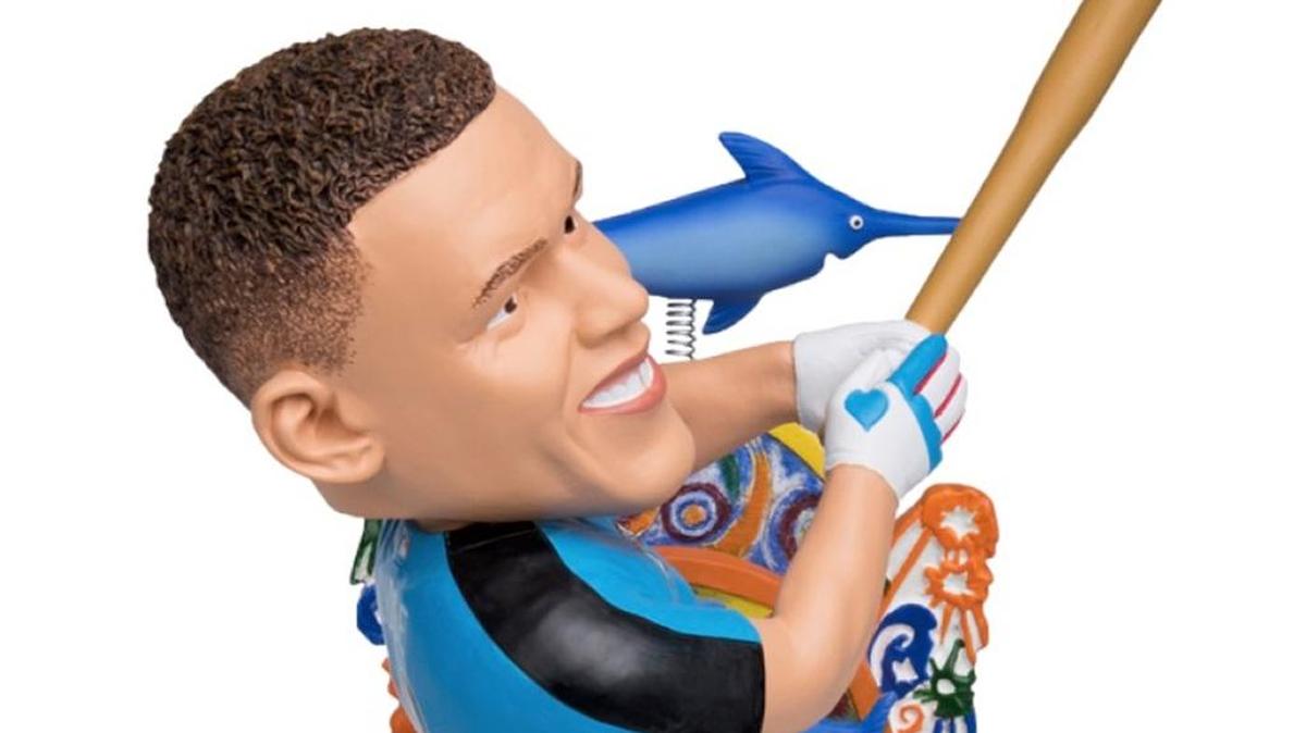 New York Yankees slugger Aaron Judge has a new bobblehead which includes the Miami Marlins’ home run sculpture.