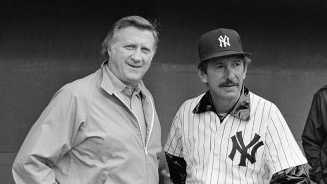 George Steinbrenner and Yankees manager Billy Martin at spring training in Fort Lauderdale on March 1, 1983.
