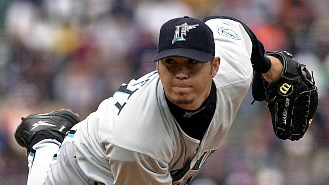 Former Marlins pitcher Josh Beckett was arrested on charges of public intoxication after attacking a country band singer at an open mic night.