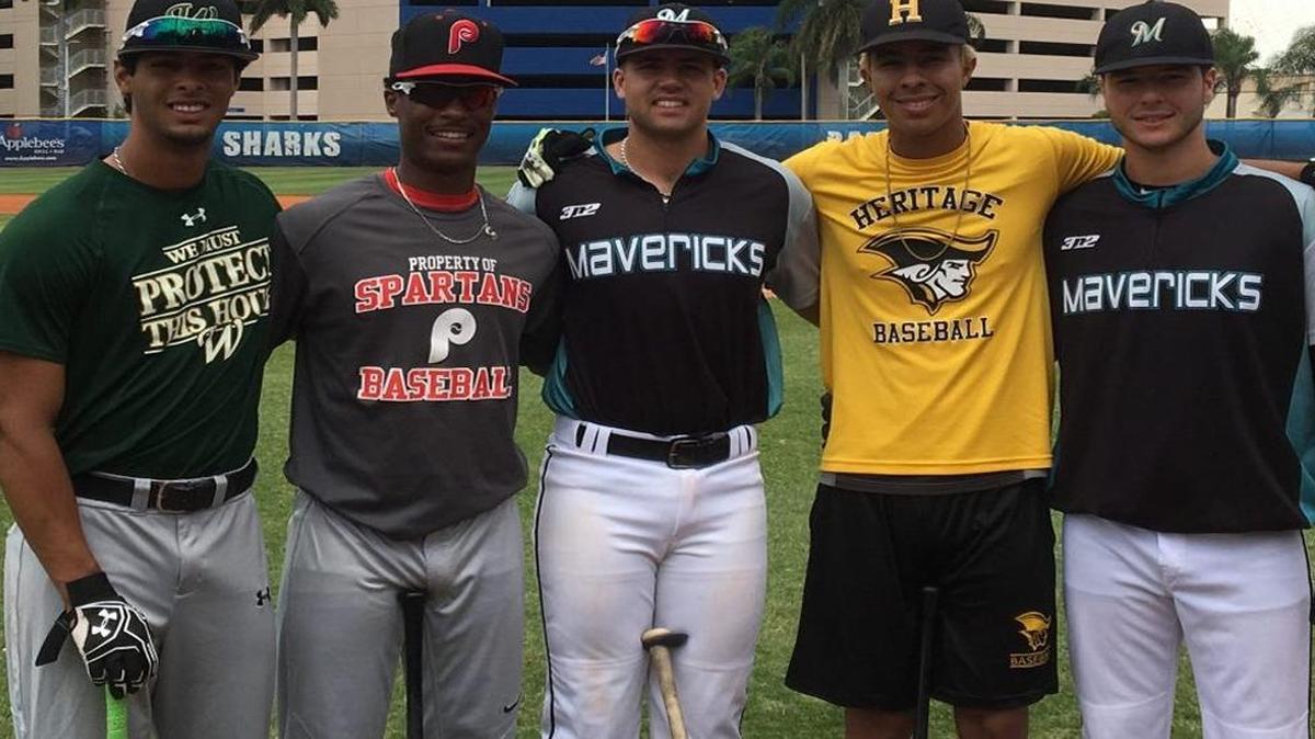 M.J. Melendez (from left), Jeter Downs, Alex Toral, Mark Vientos, Joe Perez.