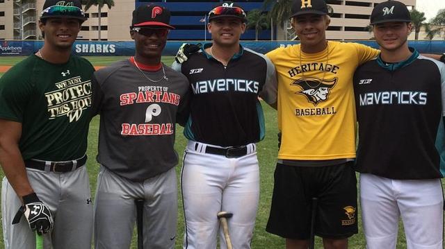 M.J. Melendez (from left), Jeter Downs, Alex Toral, Mark Vientos, Joe Perez.