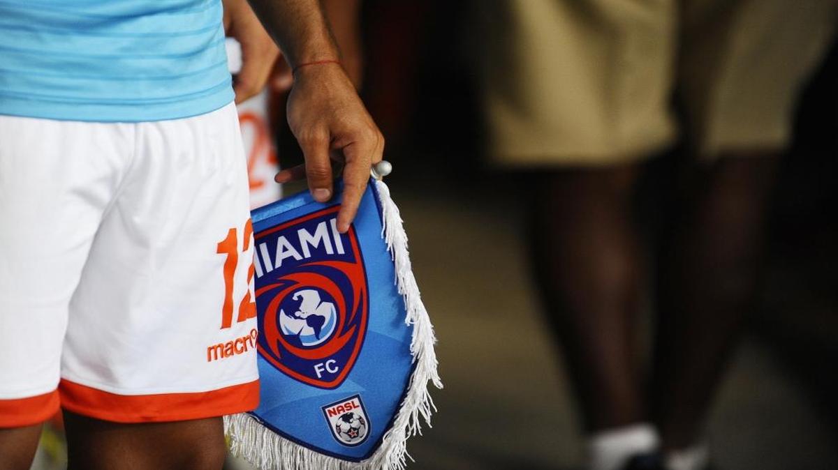 Miami FC forward Dario Cvitanich (12) prepare for the game in the tunnel prior to their game against FC Edmonton at Ocean Bank Field at FIU stadium on May 28, 2016.
