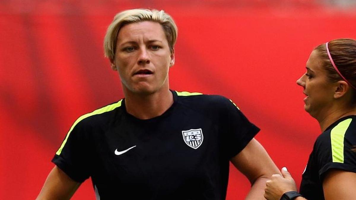 
Abby Wambach, left, and Alex Morgan get in one last practice session Saturday before the Women’s World Cup final on Sunday against Japan.

