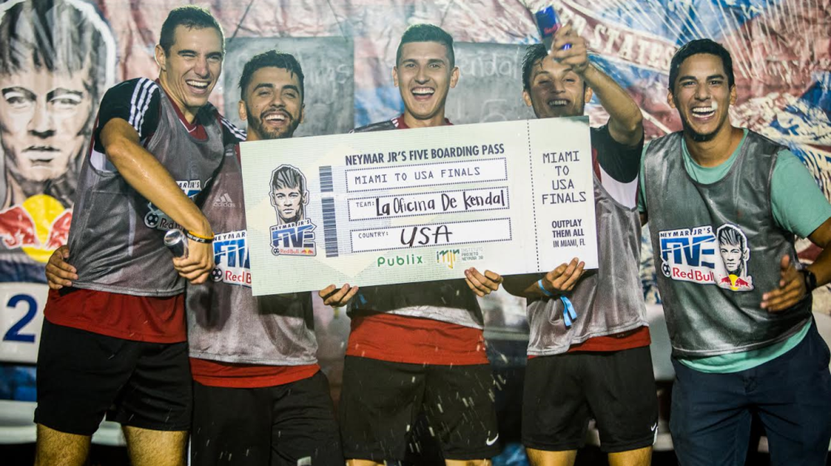 From left, Alessandro Mion, Stiven Salinas, Christian Velez, Daniel Gonzalez, and StevenSaballos.