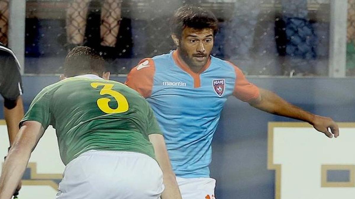 Forward Dario Cvitanich, of Miami FC, has scored in all three matches for Miami,