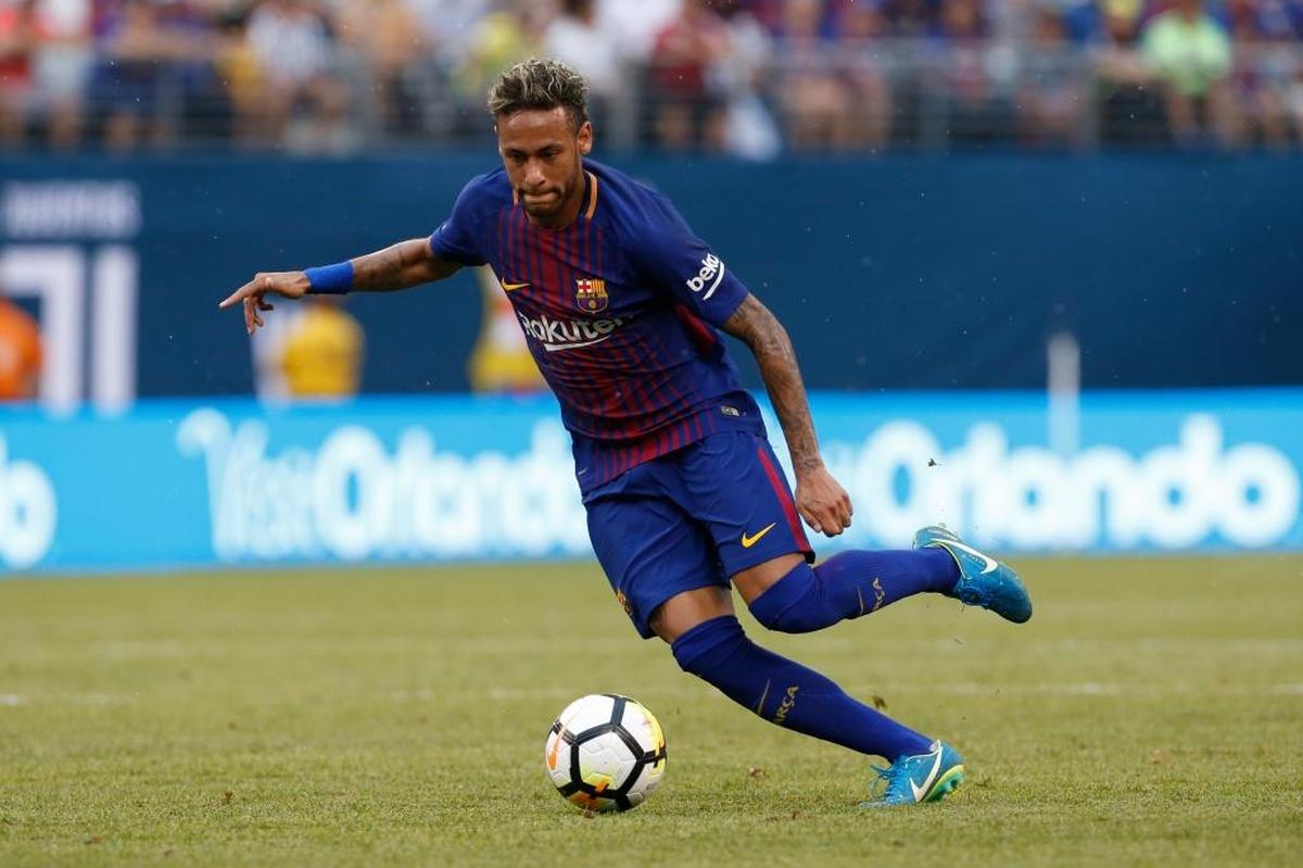 FC Barcelona's Neymar controls the ball during a match against Juventus during the 2017 International Champions Cup on Sat., July 22, 2017, in East Rutherford, N.J.