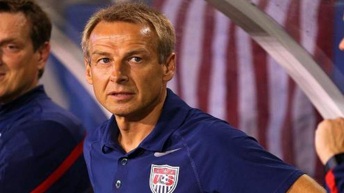 
U.S. coach Jurgen Klinsmann looks on during a game against Honduras at FAU Stadium on October 14, 2014 in Boca Raton, Florida. 

