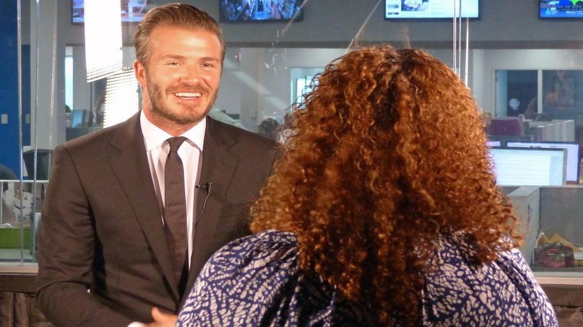 Soccer superstar David Beckham is interviewed by Interactive Editor Nancy San Martin at the Miami Herald on Thurs. May 8, 2014