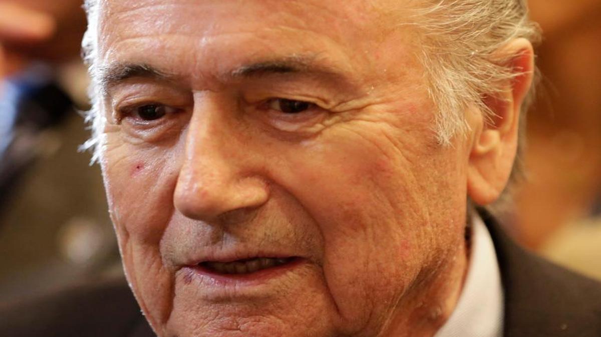 
FIFA President Sepp Blatter speaks to journalists at the Asian Football Confederation Congress in Manama, Bahrain, Thursday, April 30, 2015. Some FIFA and AFC executive committee seats were decided, and AFC President Sheikh Salman bin Ebrahim Al Khalifa was re-elected by acclamation for a four-year term until 2019.
