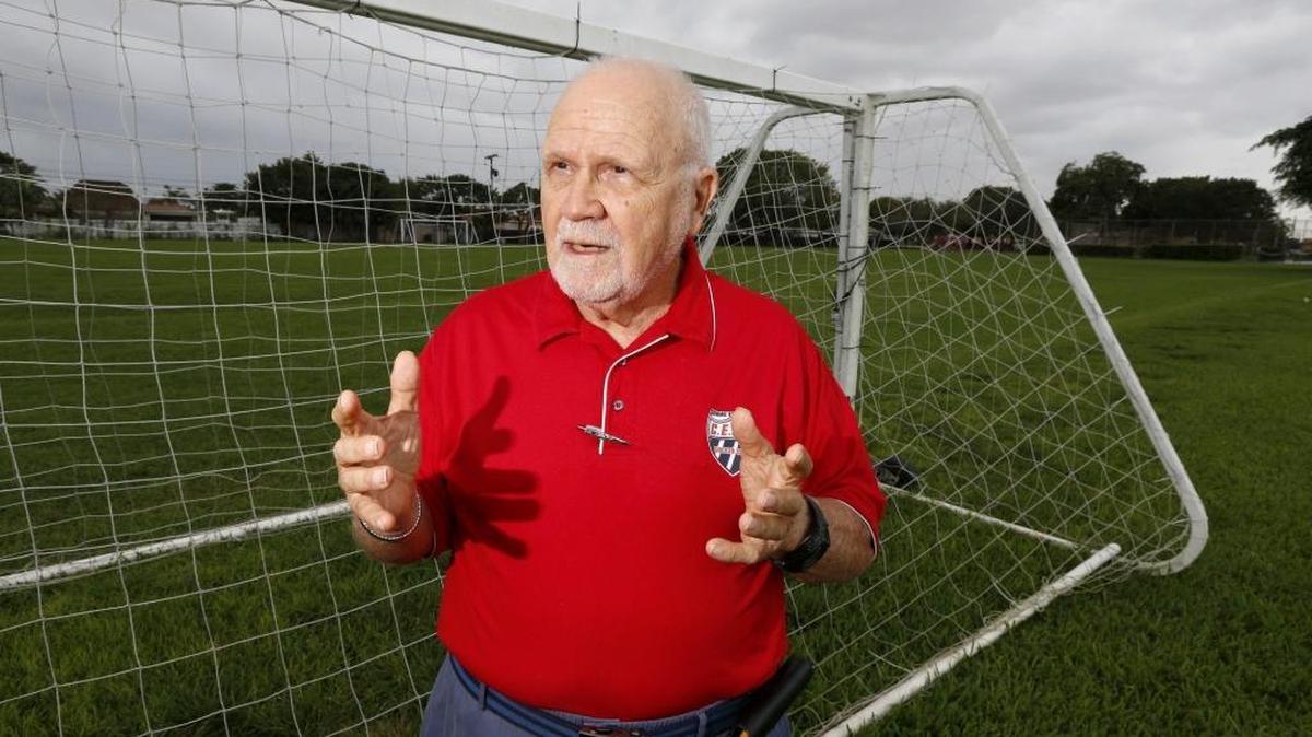 Retired physical education teacher Lou Confessore at the Coral Estate Soccer Club on Tuesday, Jan. 5, 2016.