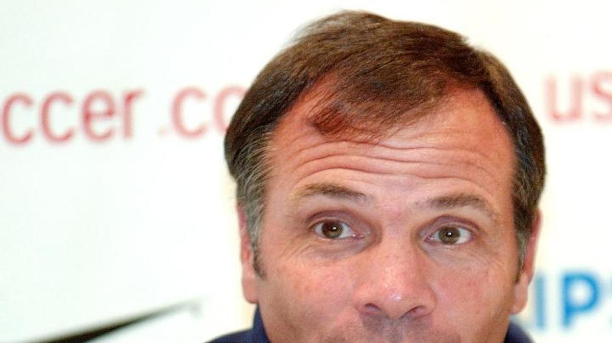 In this June 12, 2002, file photo, Bruce Arena, head coach of the U.S soccer team, addresses a questions during a news conference at the team's hotel in Seoul, South Korea, in advance of a World Cup match against Poland. Arena is returning to coach the U.S. national team, a decade after he was fired. The winningest coach in American national team history, Arena took over Tuesday, Nov. 22, 2016, one day after Jurgen Klinsmann was fired.