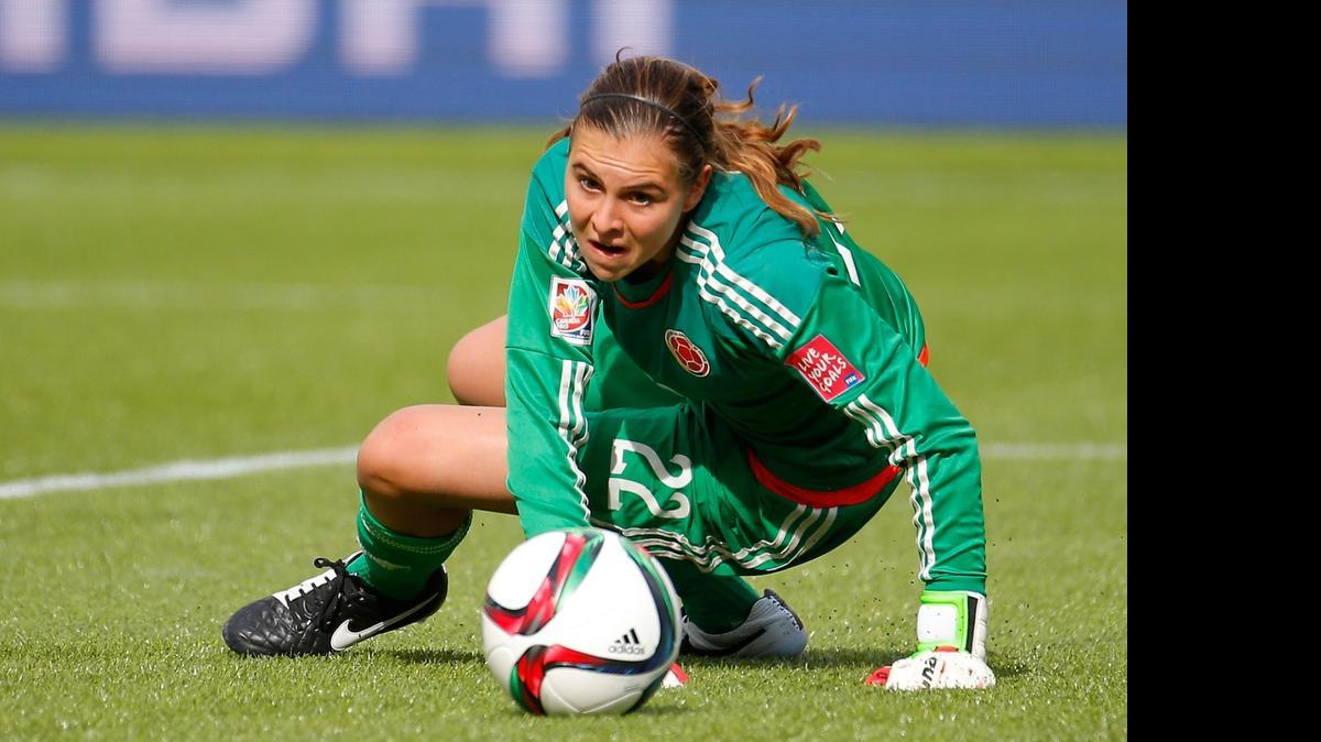 
Catalina Perez of Colombia makes a save in the first half against the United States in the FIFA Women's World Cup on June 22, 2015 in Edmonton, Canada. 
