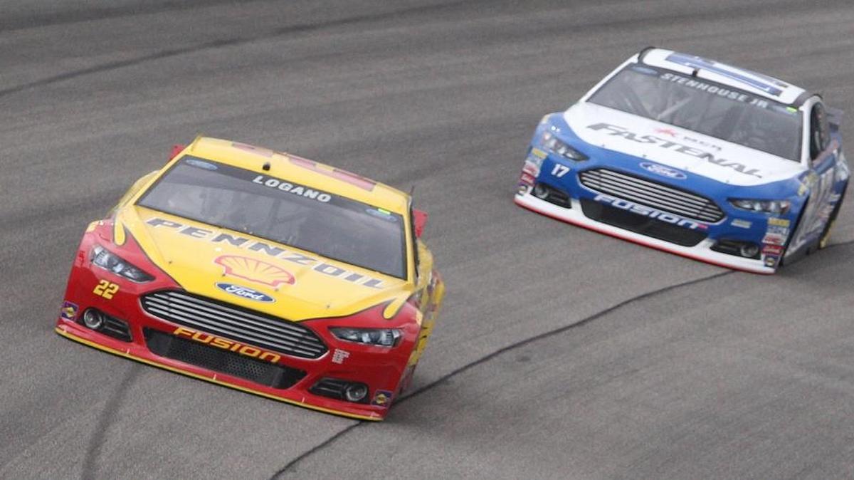 Joey Logano #22 and Ricky Stenhouse Jr #17 during morning practice on Saturday, November 21, 2015 for the 17th annual Ford Ecoboost 400 at Homestead-Miami Speedway which is going to be on Sunday,November 22, 2015