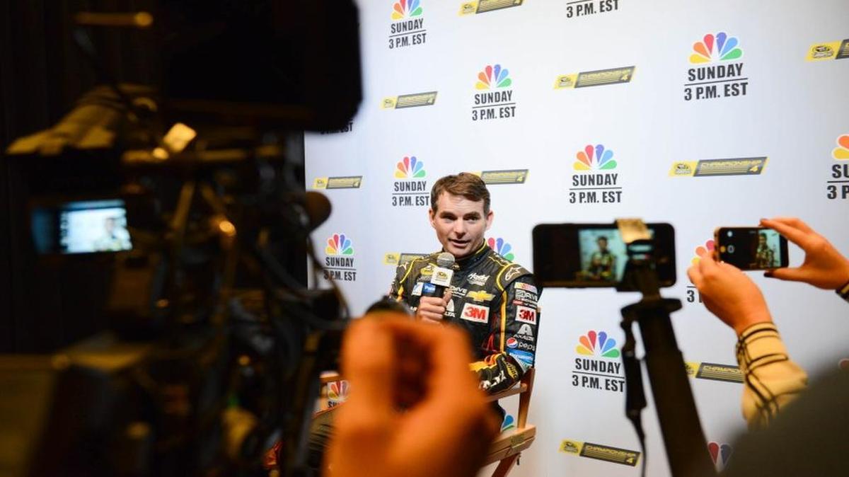 Jeff Gordon answers questions during NASCAR’s Chase for the Cup Championship 4 Media Day at the Diplomat Resort in Hollywood on Thursday afternoon.