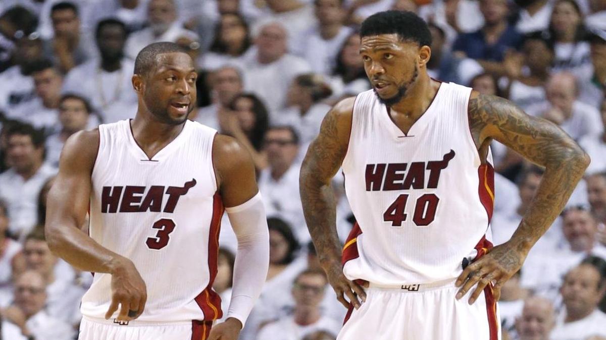 With Dwyane Wade, left, headed to Chicago, Udonis Haslem, 36, is ready to take on bigger leadership role.