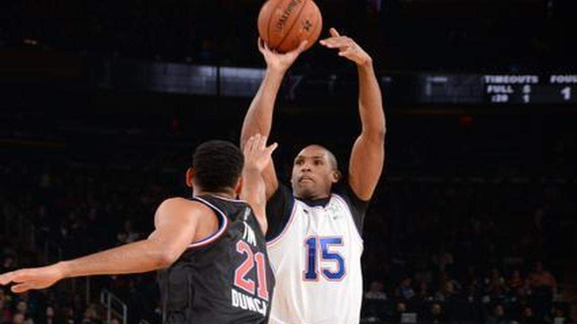 Hawks issue:  Al Horford (15) did give GM Danny Ferry credit for putting together a winning roster.