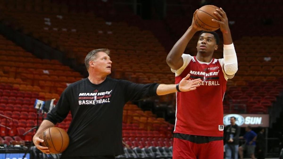 Heat center Hassan Whiteside, who is shooting 52.5 percent from the free-throw line, is working on his shot.